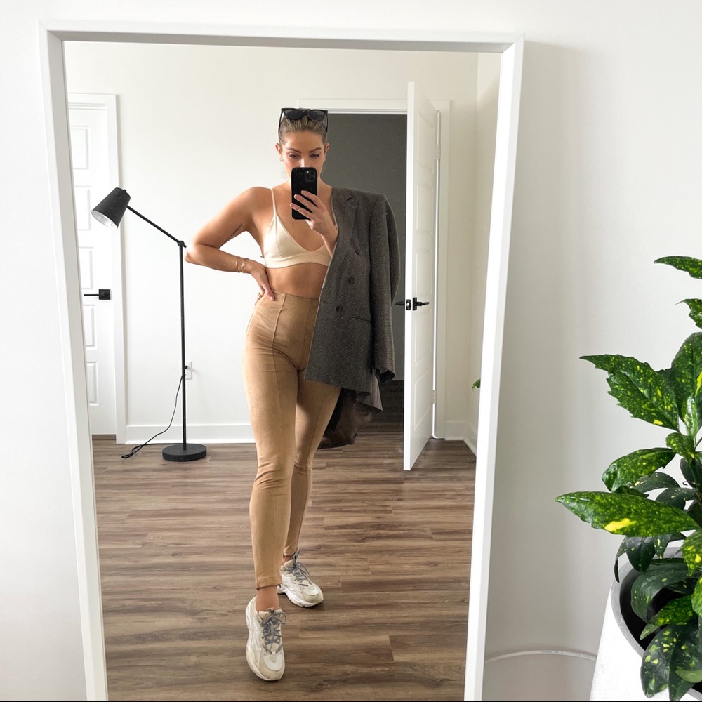 Tan suede leggings